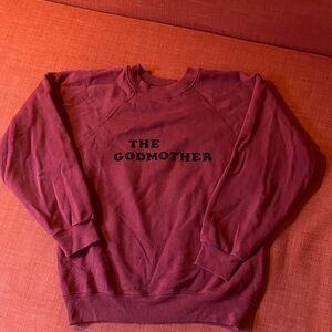 Hanes Maroon Sweatshirt with ‘The Godmother’ Black Lettering
